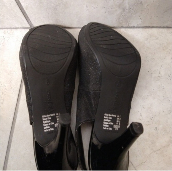 FIONA NIGHT Black Heels Peeptoe Slingback Shoes Size 8M EUC Pre Loved. - Picture 7 of 9